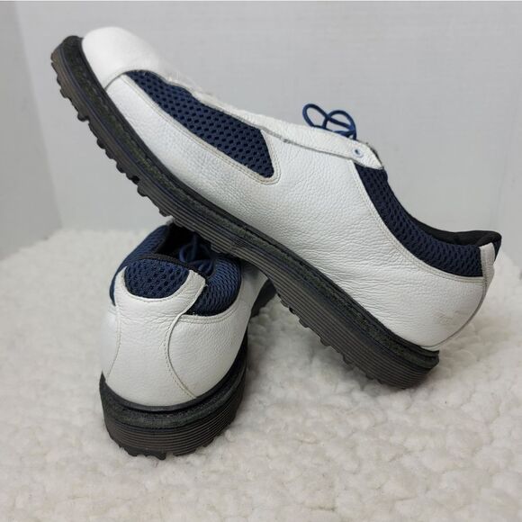 Allen Edmonds Jack Nicklaus Mens Golf Shoes size 11 White Navy Hybrid Spikeless